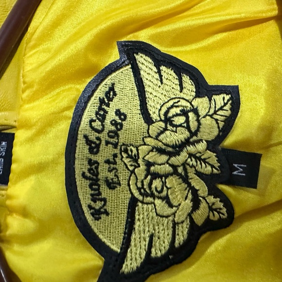 Yellow bright genuine Leather Jacket - Picture 9 of 10